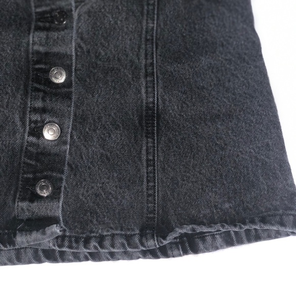 FOREVER21 Black Denim Skirt with Buttons - Picture 3 of 6